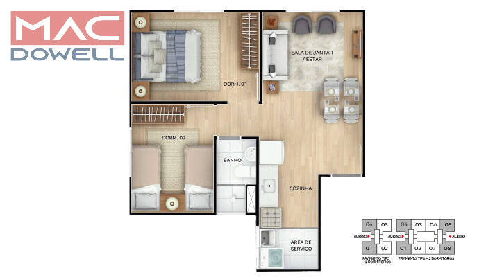 Apartamento à venda com 2 quartos, 40m² - Foto 15