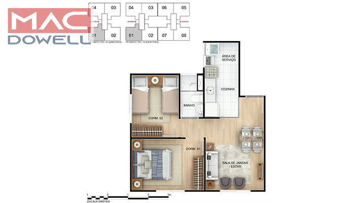 Apartamento à venda com 2 quartos, 40m² - Foto 14