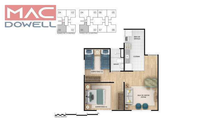 Apartamento à venda com 2 quartos, 40m² - Foto 11